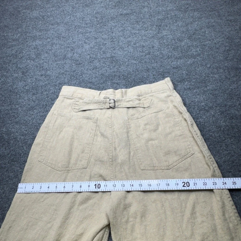 Vintage Polo Ralph Lauren Linen Buckle Back Pants Mens 34 Beige Wide Leg Deck